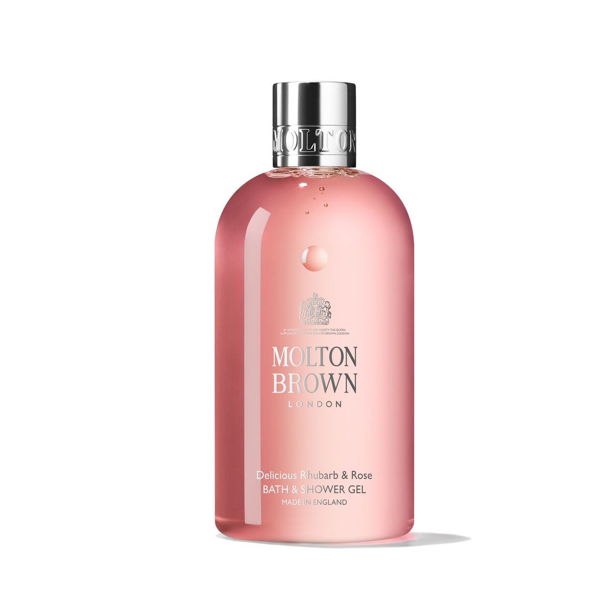 Molton Brown Shower Gel Rhubarb & Rose 300 ml pink bottle