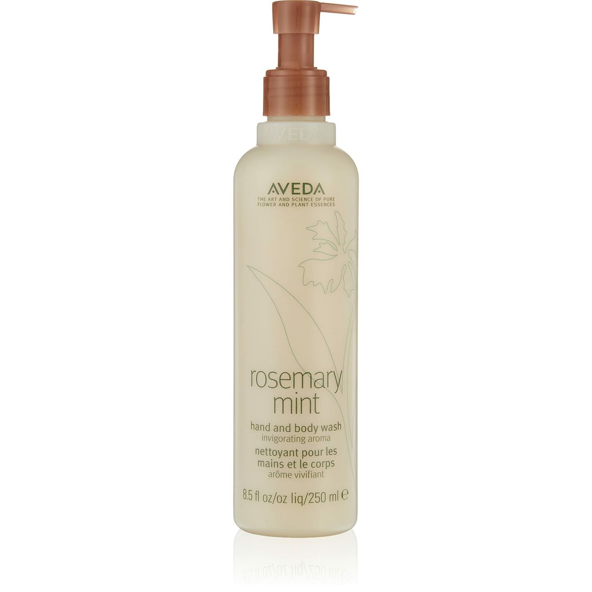 Aveda Hand and Body Wash Mint Rosemary 250 ml brown beige green bottle