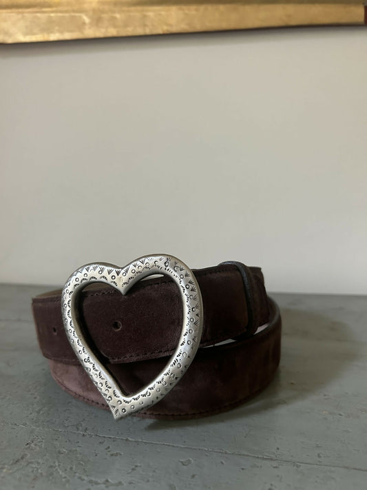 Sable The Heart Belt – Tobacco Suede & Metal Buckle