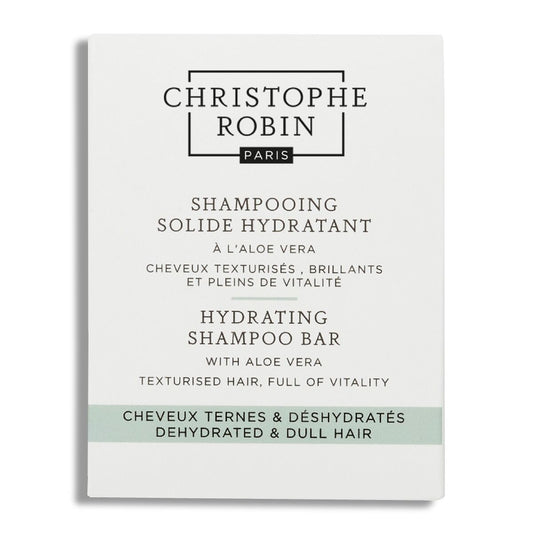 Christophe Robin Shampoo Bar Aloe Vera 100 g  white packaging with green line