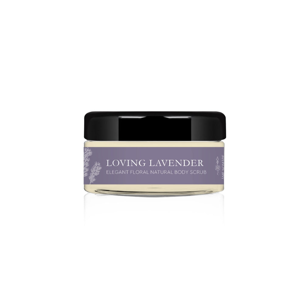 AME NOMADE a bottle of Loving Lavender elegant body scrub 200 ml 