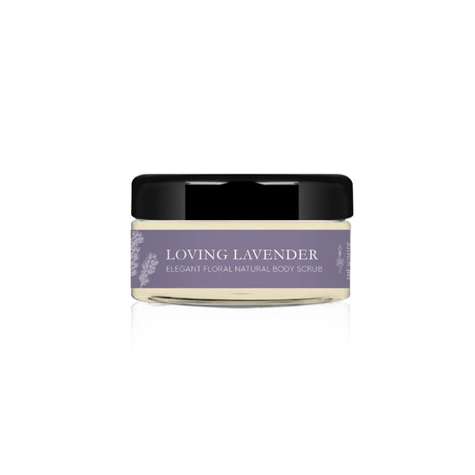 AME NOMADE a bottle of Loving Lavender elegant body scrub 200 ml 