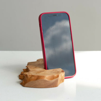 Burl Wood Phone holder