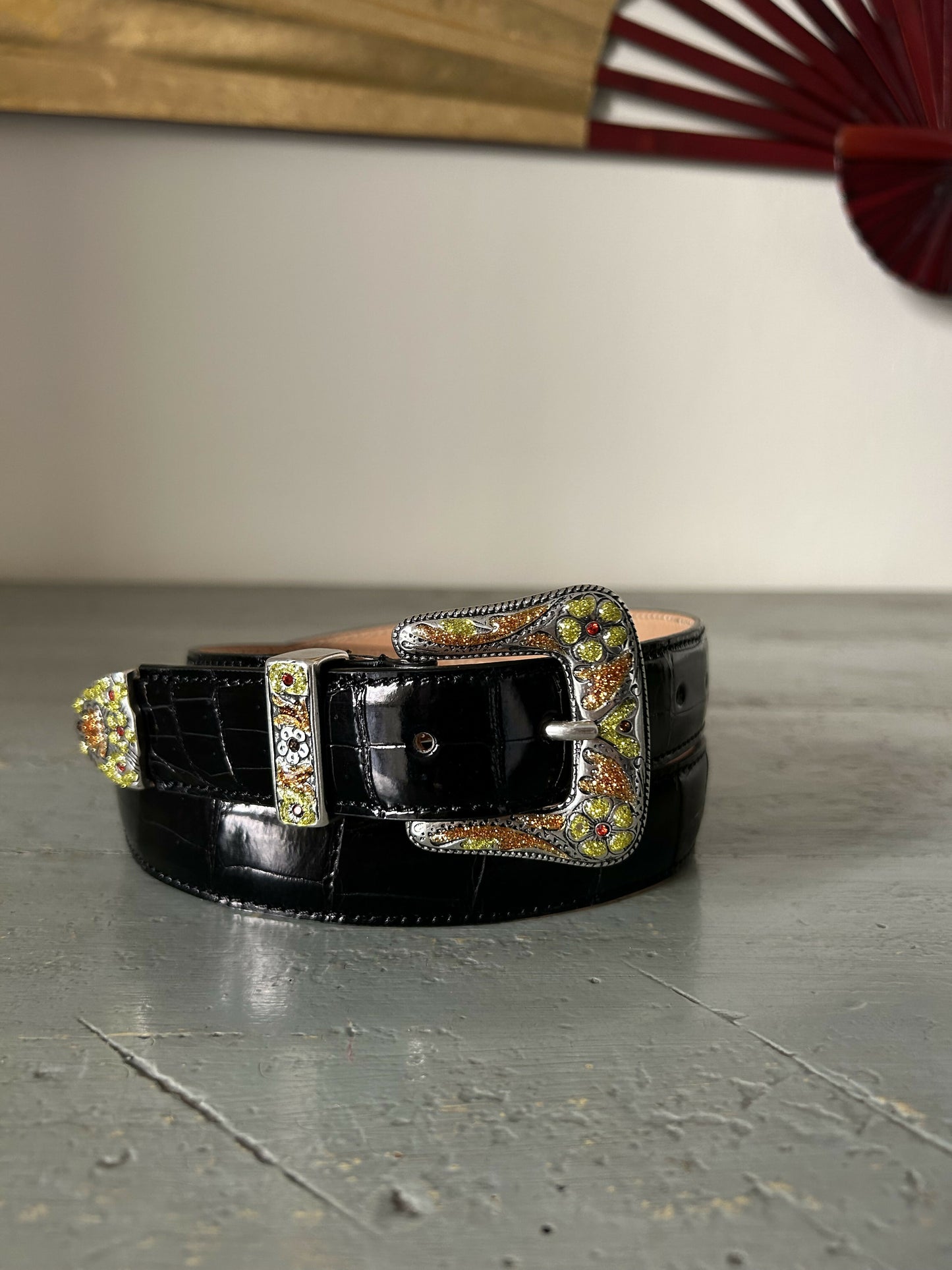 Sable Rodeo Belt – Black & Mustard/Orange