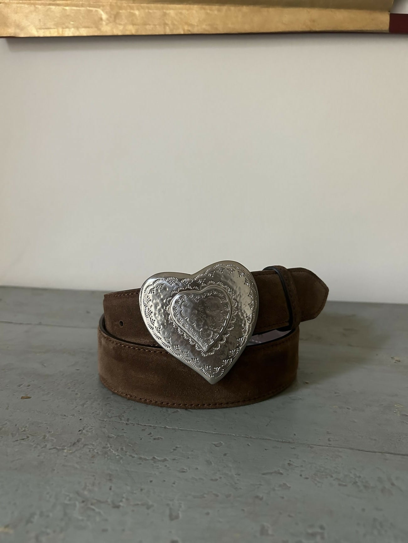 Sable The Heart Belt – Camel Suede & Metal Buckle