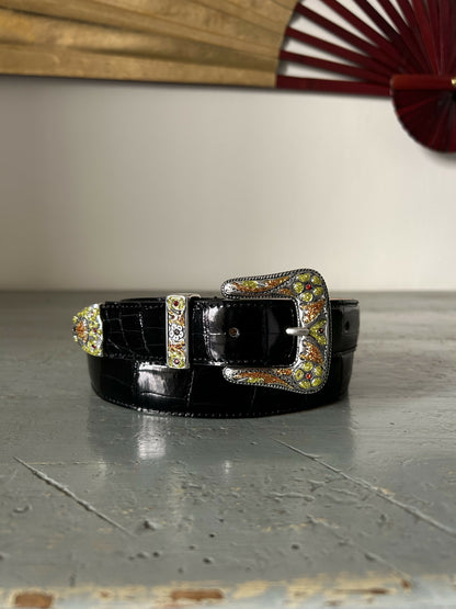 Sable Rodeo Belt – Black & Mustard/Orange