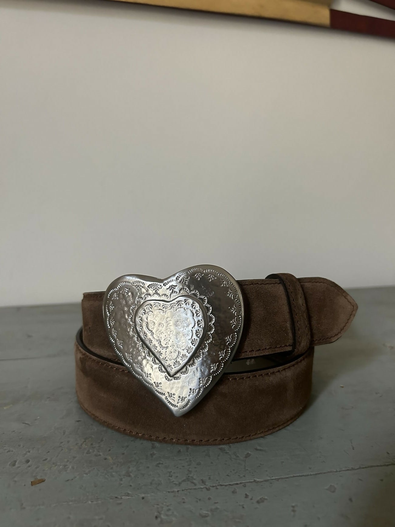 Sable The Heart Belt – Camel Suede & Metal Buckle